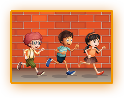 Students running clipart