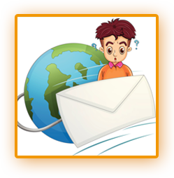 Globe and envelope clipart